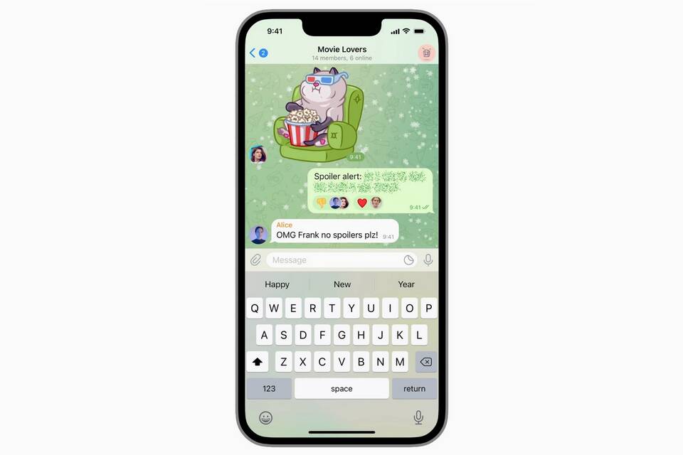 Как отправить скрытое сообщение в Telegram