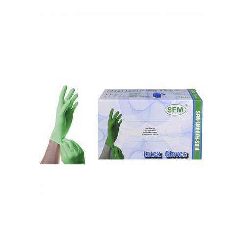 Перчатки медицинские SFM Hospital Products латексные 50 пар SMOOTH SKIN mint 50 XS зеленый в Горздрав