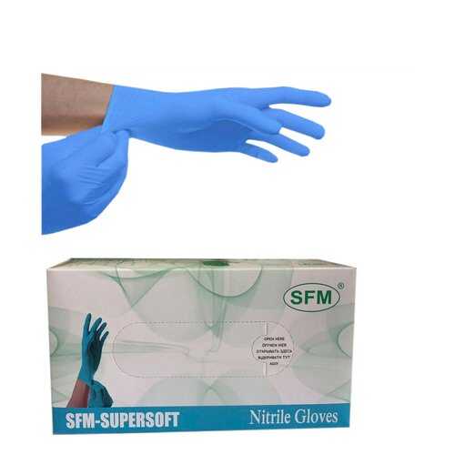 Перчатки нитриловые нестерильные SFM Hospital Products SUPERSOFT M голубые 100 пар в Горздрав