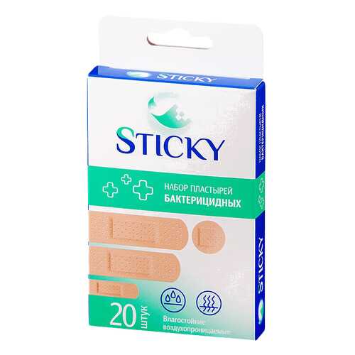 Пластырь бактерицидный Sticky влагостойкий 1,9 х 7,2 см 20 шт. в Горздрав