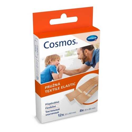 Пластырь Cosmos textil elastic эластичный бежевый 2 размера 20 шт. в Горздрав