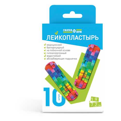 Пластырь ГалтеяФарм MD134 бактерицидный водостойкий 1,9 х 7,2 см 10 шт. в Горздрав