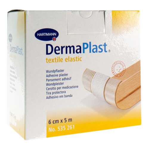 Пластырь гипоаллергенный, эластичный, телесный, 6 см х 5 м DermaPlast Textile Elastic в Горздрав