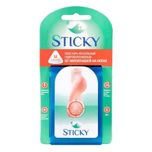 Пластырь от натоптышей на ногах Sticky р.М 6 шт. в Горздрав