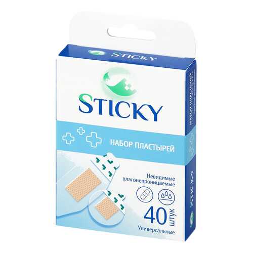 Пластырь Sticky влагостойкий невидимый набор 40 шт. в Горздрав