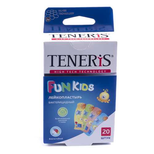 Пластырь Teneris Fun Kids бактерицидный на полимерной основе с рисунками 20 шт. в Горздрав