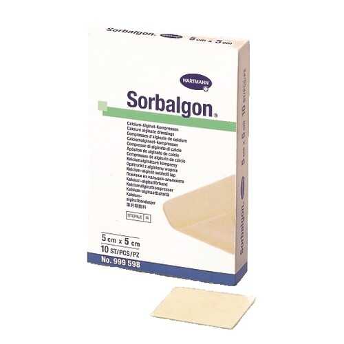 Повязка Sorbalgon из кальция-альгината для экссудирующих и кровоточащих ран 5х5 см 10 шт. в Горздрав