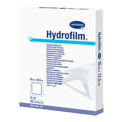 Самофиксирующаяся повязка HARTMANN Hydrofilm 10 см х 12,5 см прозрачная 10 шт. в Горздрав