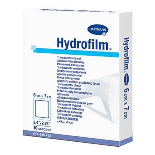 Самофиксирующаяся повязка HARTMANN Hydrofilm 6 см х 7 см прозрачная 10 шт. в Горздрав