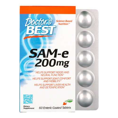 SAM-e адеметионин Doctor's Best 200 мг таблетки 60 шт. в Горздрав