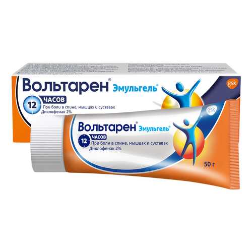 Вольтарен Voltaren гель при боли в спине, мышцах и суставах, гель 2%, 50 г в Горздрав