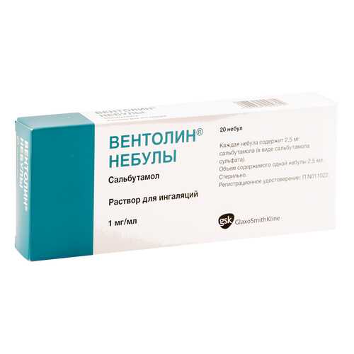 Вентолин Небулы раствор 1 мг/мл 20 шт. в Горздрав