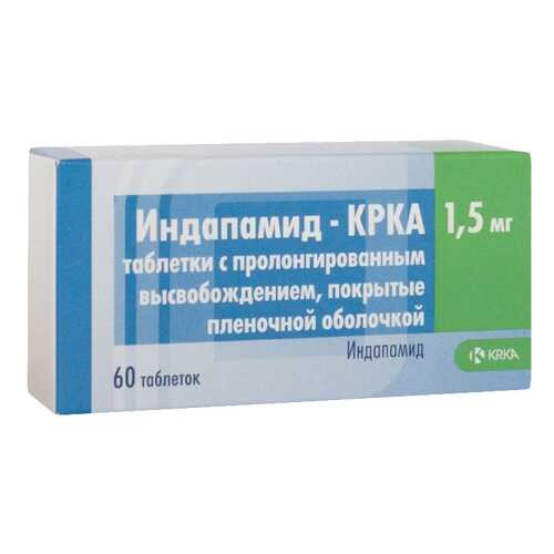 Индапамид-КРКА таблетки пролонг.п.п.о.1,5 мг №60 в Горздрав