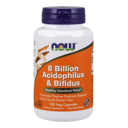 Для пищеварения NOW 8 Billion Acidophilus&Bifidus 120 капсул в Горздрав