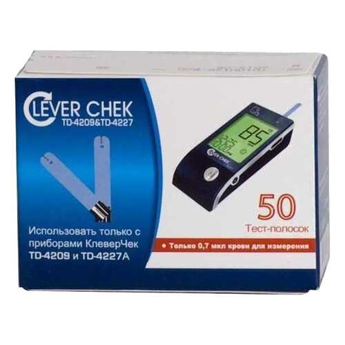 Тест-полоски для глюкометра TaiDoc Clever Chek TD-4227/TD-4209 50 шт. в Горздрав