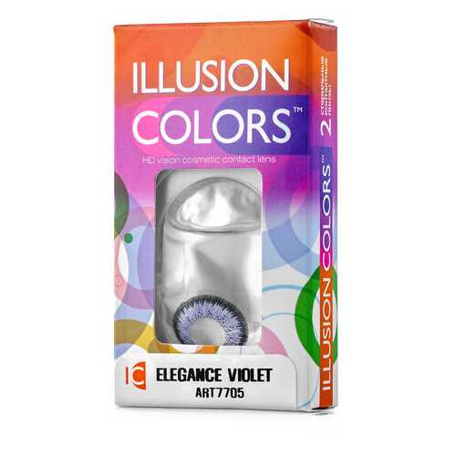 Контактные линзы ILLUSION colors Elegance 2 линзы -2.0D violet фиолетовый в Горздрав