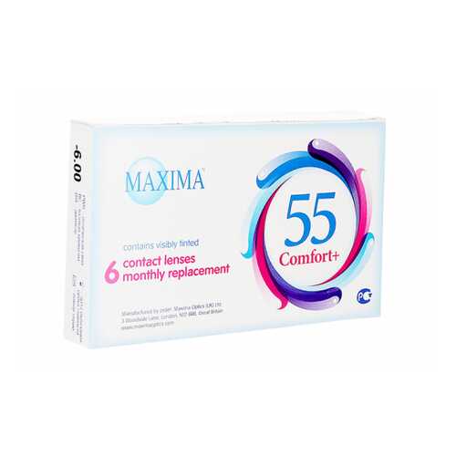 Контактные линзы Maxima 55 Comfort Plus 6 линз R 8,6 -11,50 в Горздрав