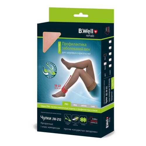 Компрессионные чулки (1 класс, 18-22 мм рт. ст.), №3, черные B.Well rehab JW-212 в Горздрав