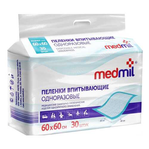 Пеленки впитывающие Medmil 60x60 см Оптима 30 шт. в Горздрав