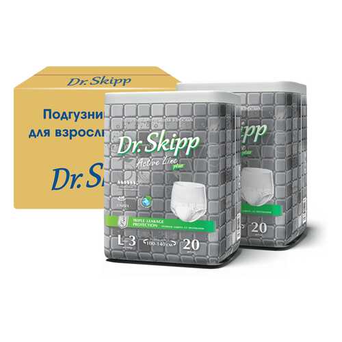 Подгузники для взрослых Dr. Skipp Active Line р. L 2 х 20 шт. в Горздрав