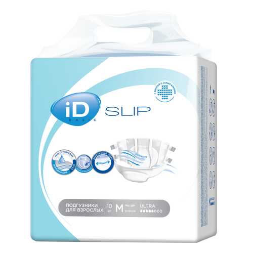 Подгузники для взрослых iD NEW Slip Basic M 10 шт,/6 в Горздрав