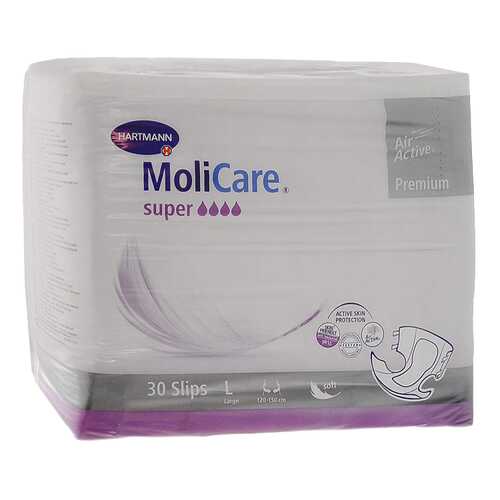 Подгузники для взрослых, L, 30 шт. MoliCare Premium Super в Горздрав
