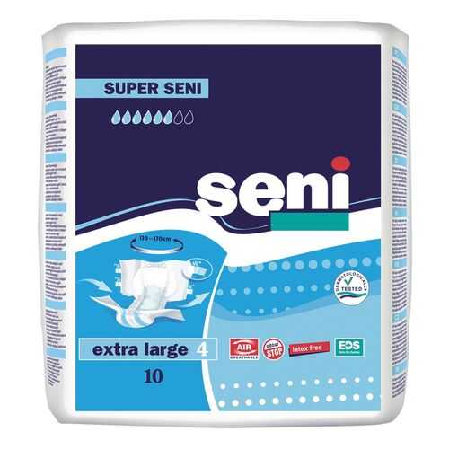 Подгузники для взрослых SENI Super Seni Extra Large, 10 шт (XL10-JA1) в Горздрав
