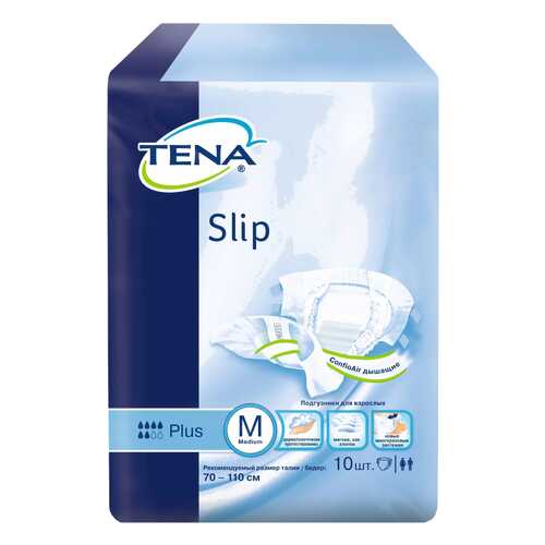 Подгузники для взрослых TENA дышащие Слип Плюс L 100-150 10 шт. в Горздрав