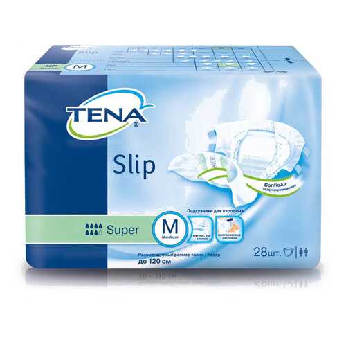 Подгузники для взрослых Tena Slip Super M дышащие 28 шт. в Горздрав