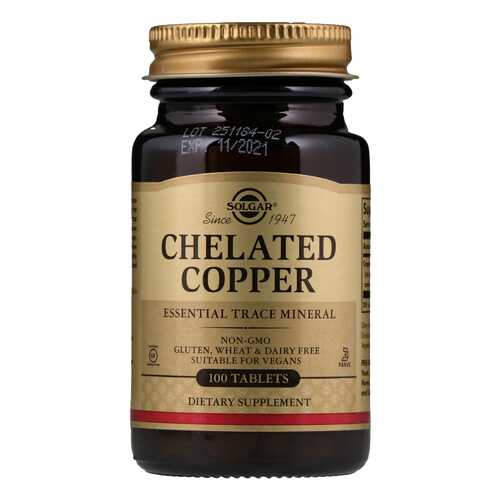 Медь Solgar Chelated Copper 100 табл. в Горздрав