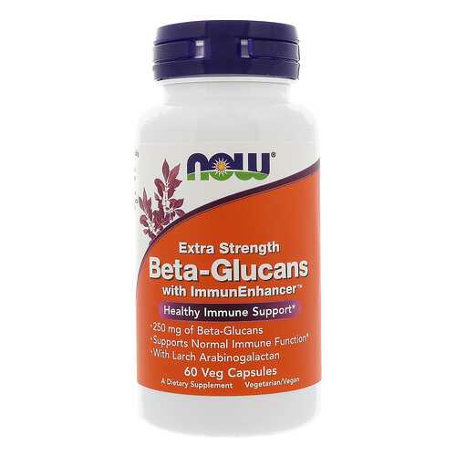 Добавка для иммунитета NOW Beta-Glucans Extra Strength 60 капс. в Горздрав