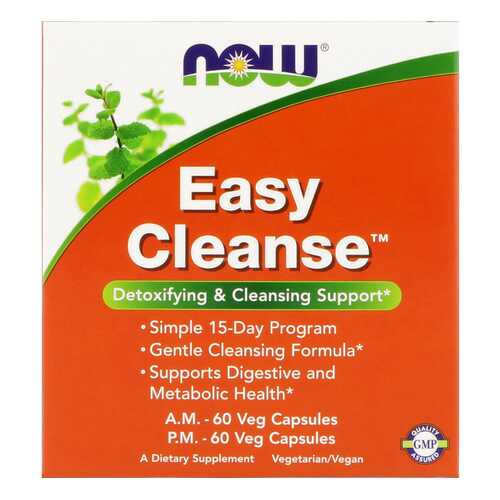 Добавка для пищеварения, добавка для здоровья NOW Easy Cleanse 120 капс. нейтральный в Горздрав