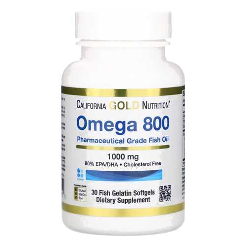 Рыбий жир Omega 800 California Gold Nutrition 1000 мг капсулы 30 шт. в Горздрав
