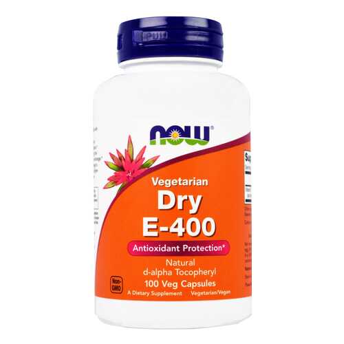 Витамин E NOW Dry Vegetarian E-400 d-alpha Tocopheryl 100 капс. в Горздрав